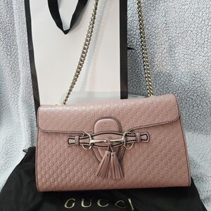 Gucci Blush Pink Embossed Leather Shoulder Bag
